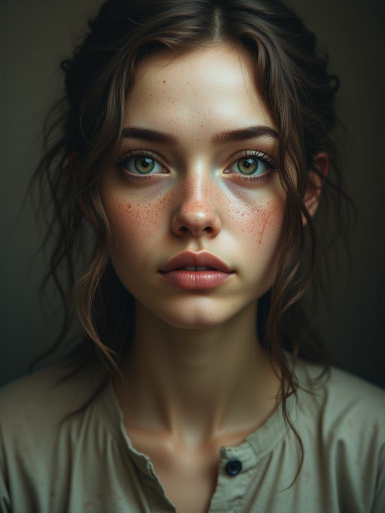 Hyperrealistic Portrait of a Human Figure with Soft Lighting