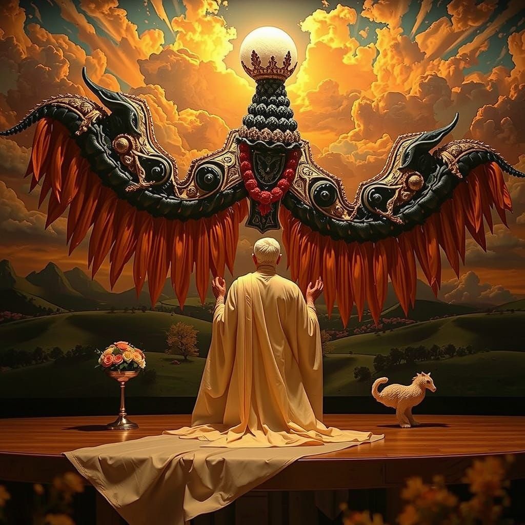 Golden Hour Landscape with Warm Light and Clouds