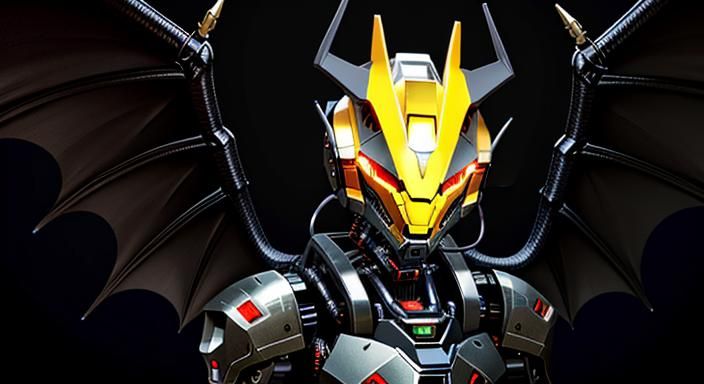 Cybernetic Dragon with Metal Features as Comic Book Art