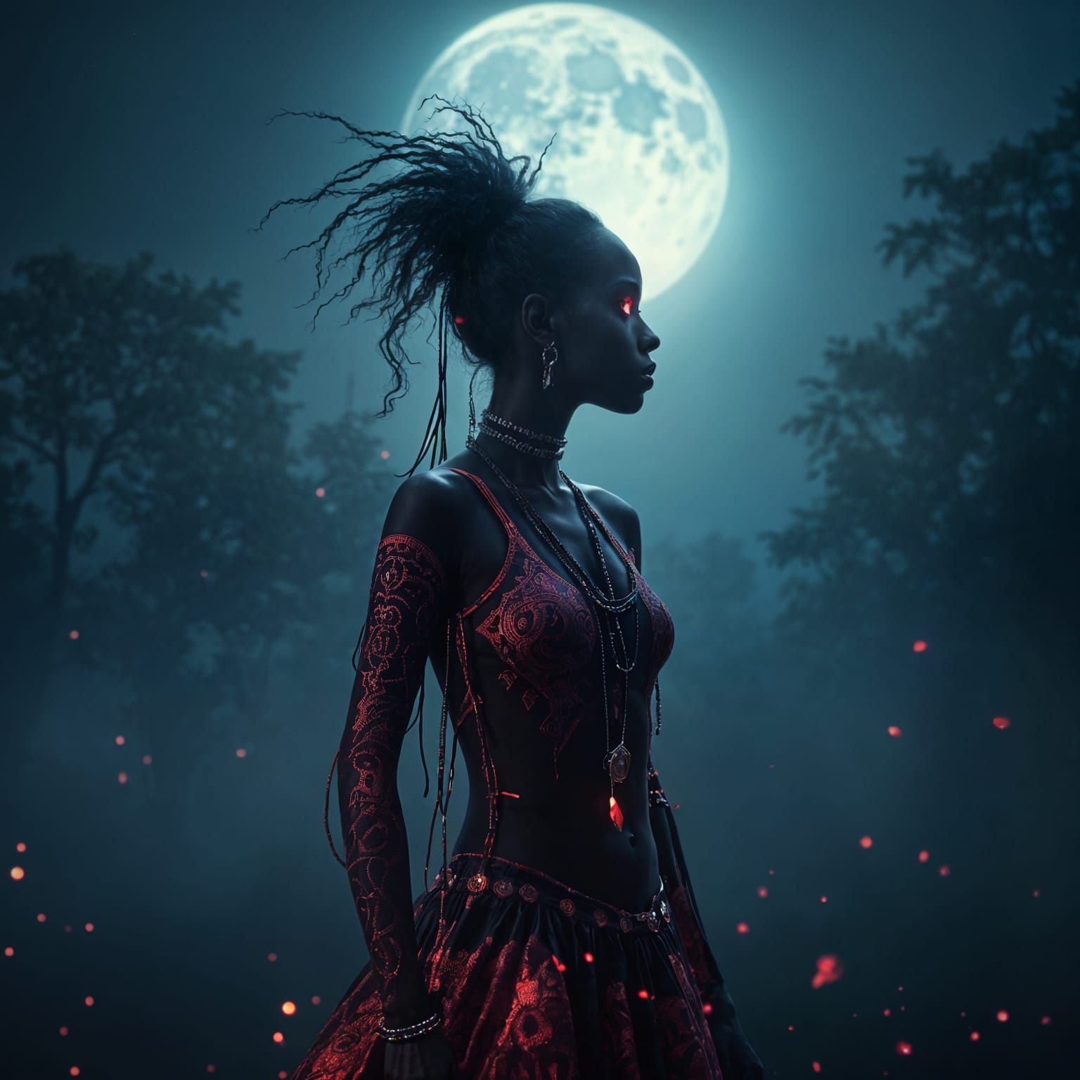 Mystical Afro House Album Cover with Tribal Accents