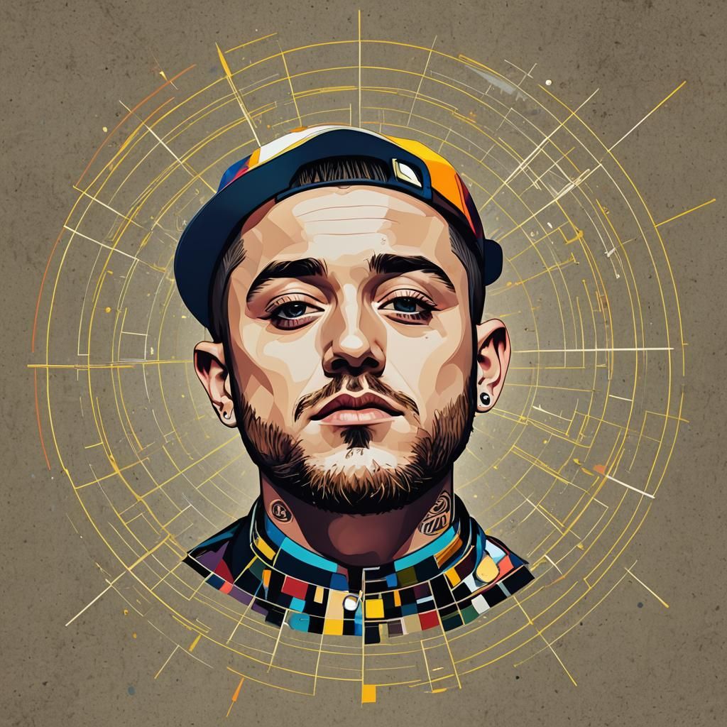 Mac Miller Dream in Pop Art Style