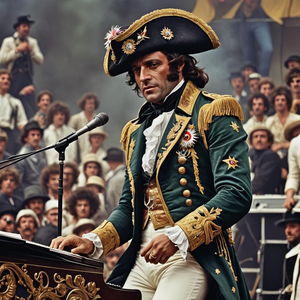Napoleon Bonaparte as Rockstar at Woodstock