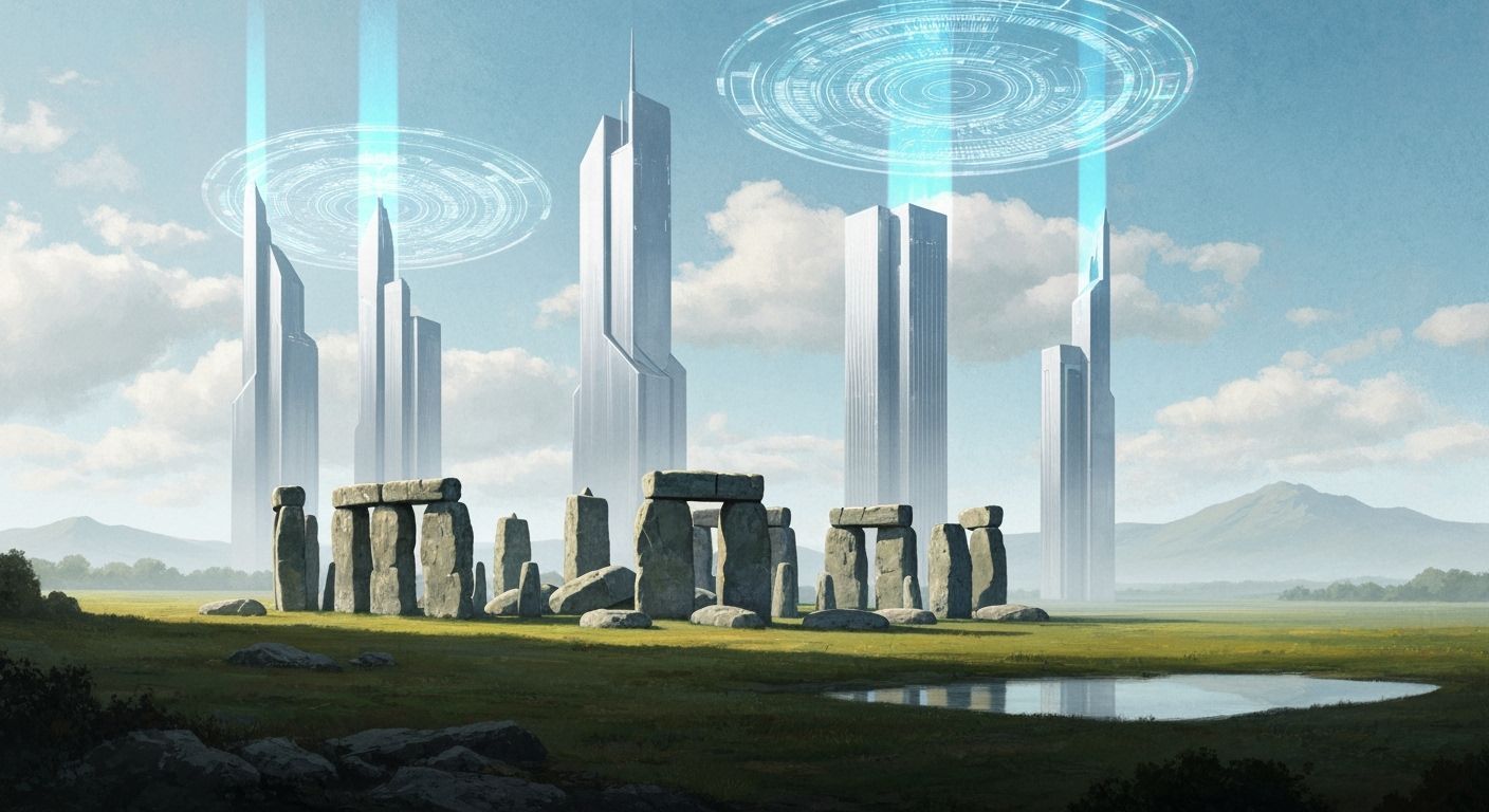 Stonehenge in a Futuristic Dreamscape as Concept Art