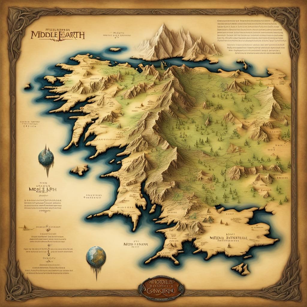 Detailed 3D Map of Middle-Earth