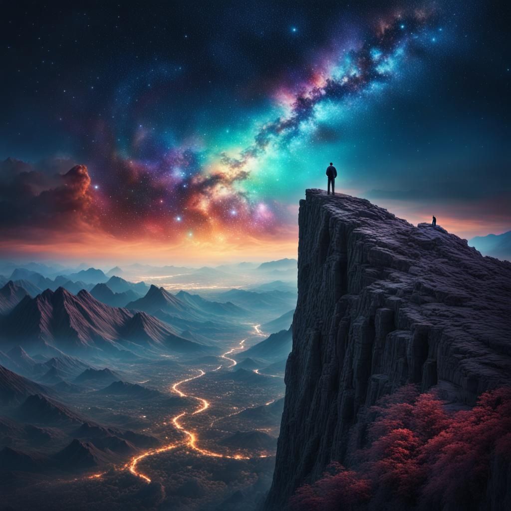 Spectacular Night Sky with Stars and Galaxies