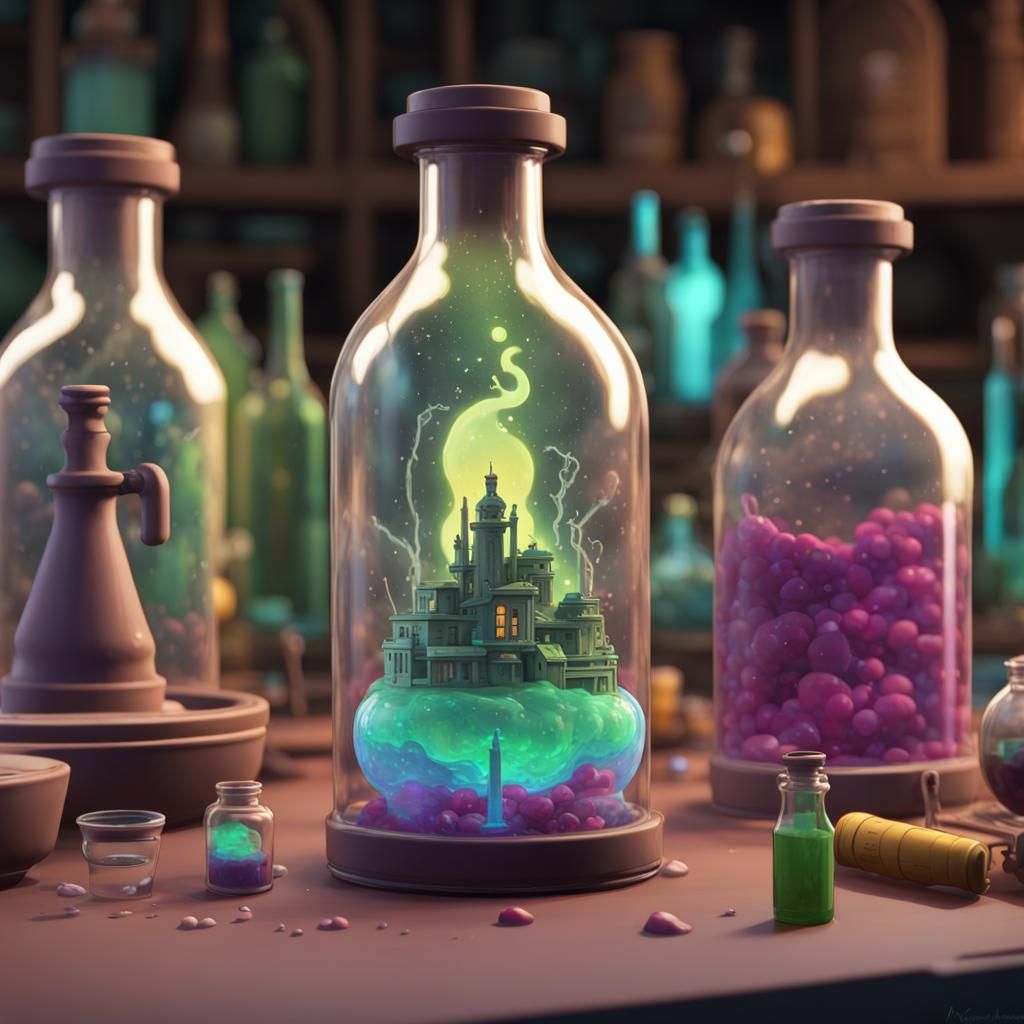 Rick and Morty Potion Bottle Art