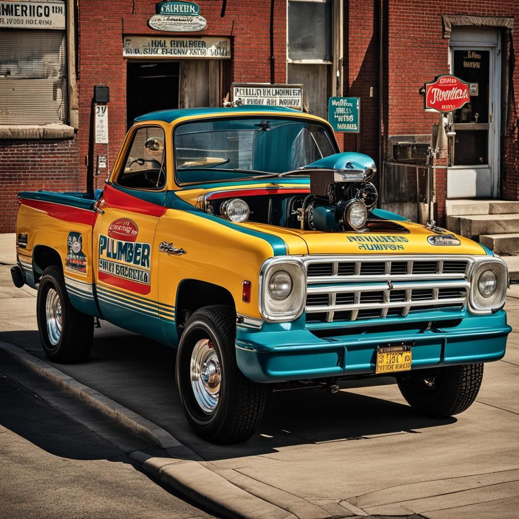 Vintage Summer Plumber Scene