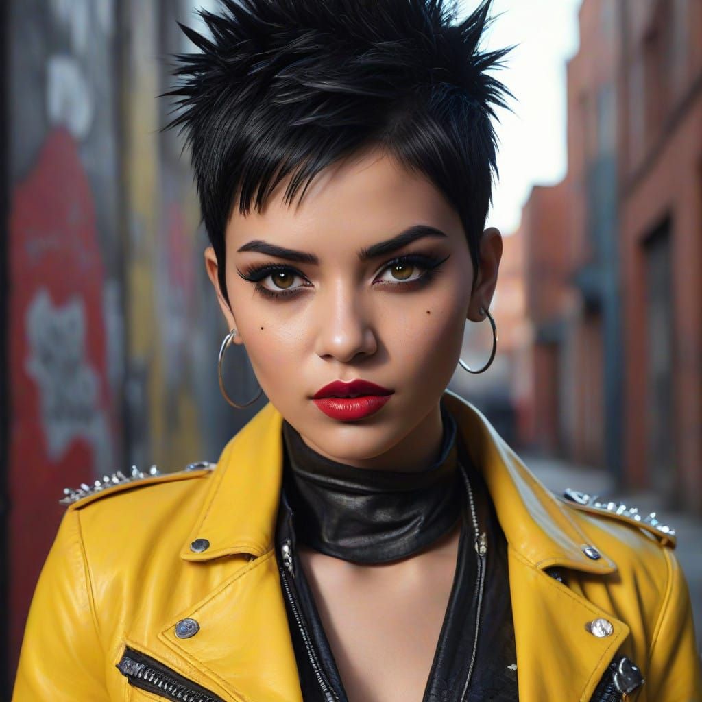 Punk Princess Reigns with Attitude in Vibrant Urban Setting