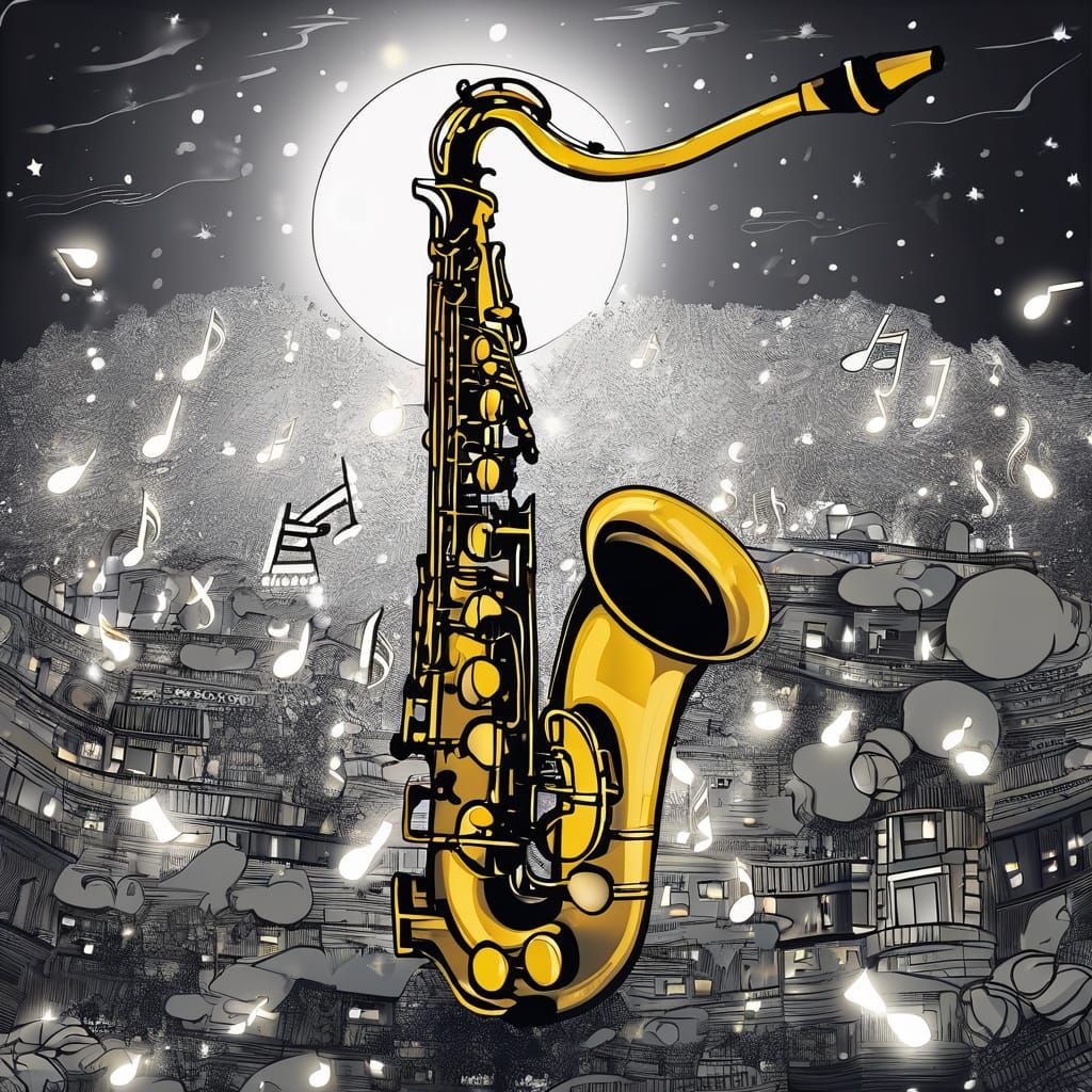 Saxophone Serenade Under Starry Night Skies