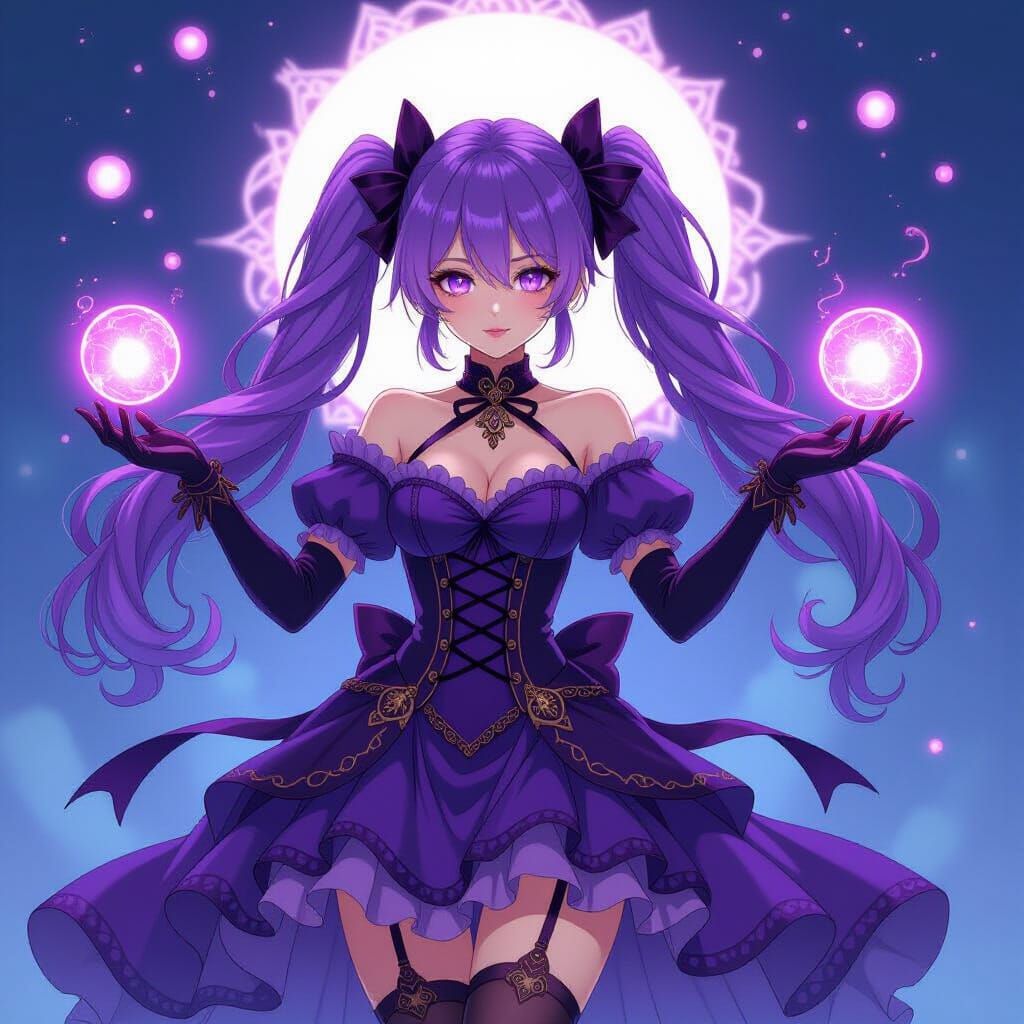 Mystical Anime Woman in Gothic Style