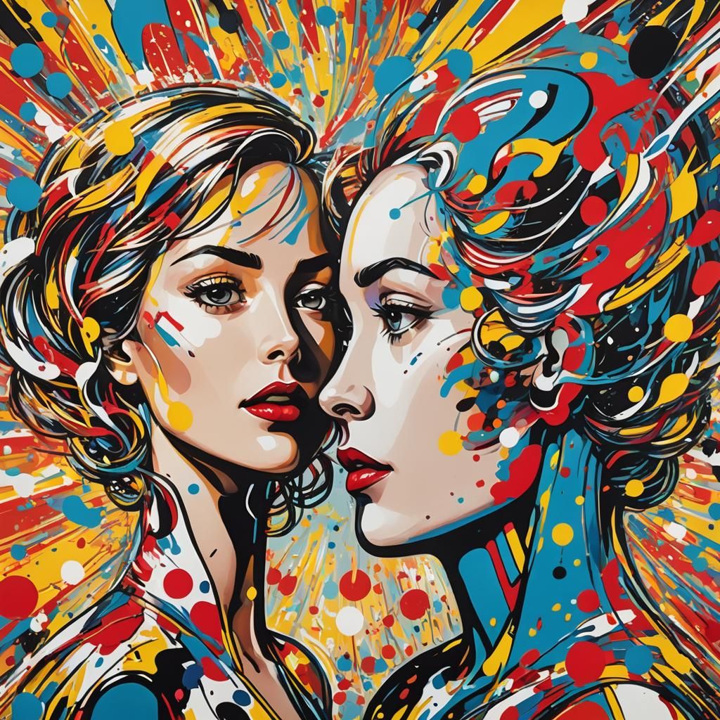 Vibrant Pop Art: Full Head vs Empty Head