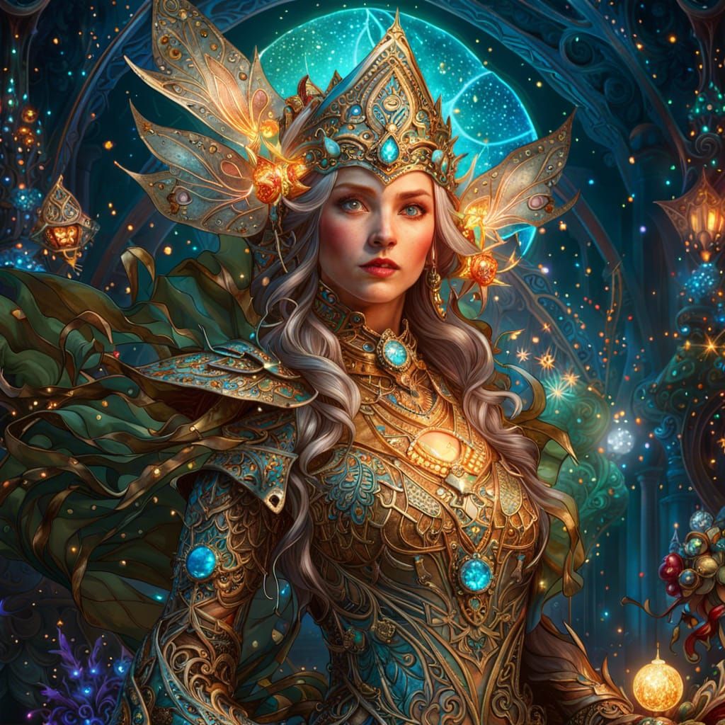 Elven Queen in Borderland Fantasycore Style