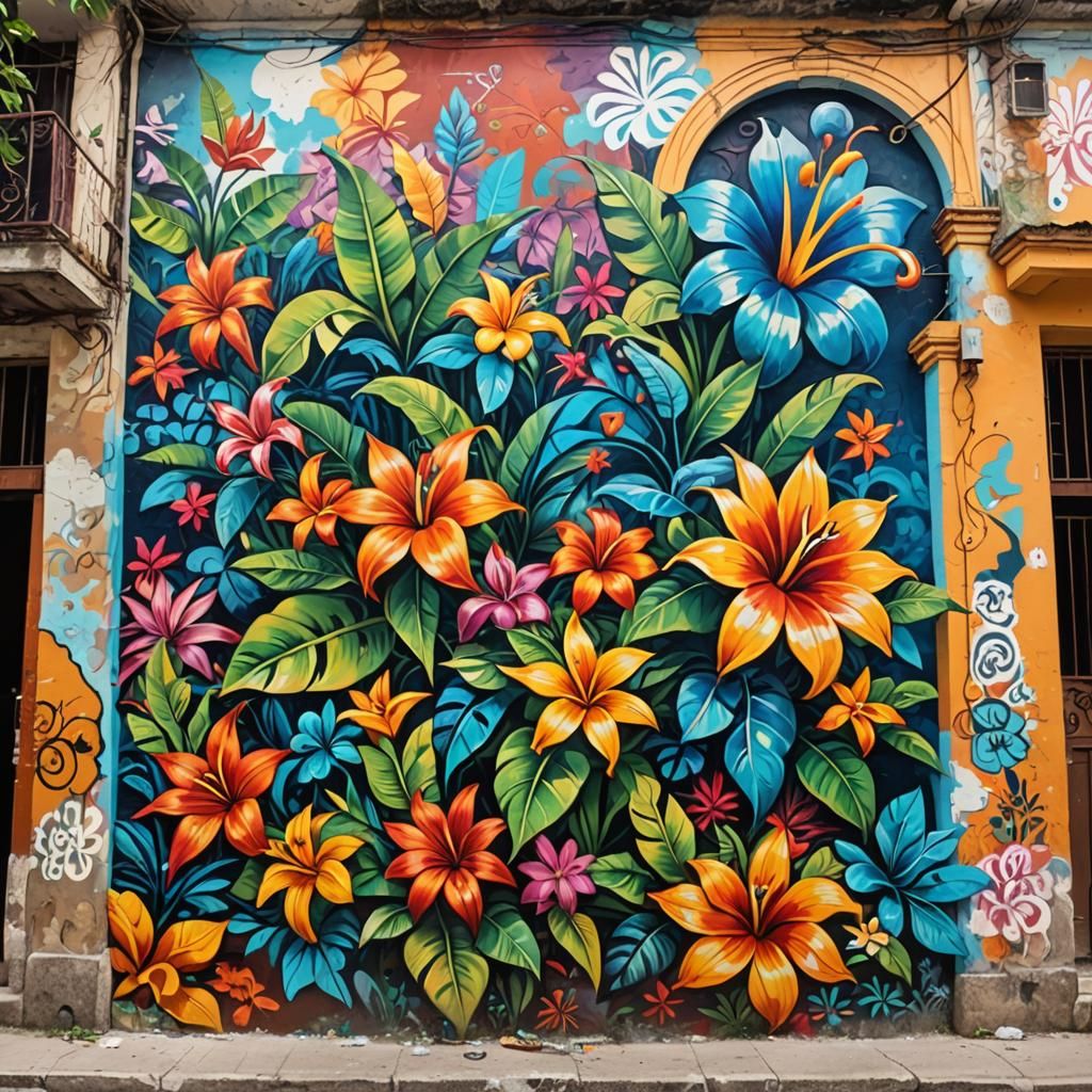Colorful Havana Street Art Mural