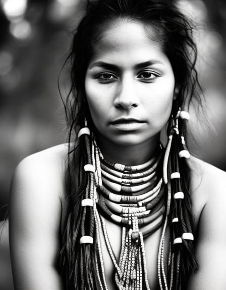 Portrait of a South American Tribal Woman