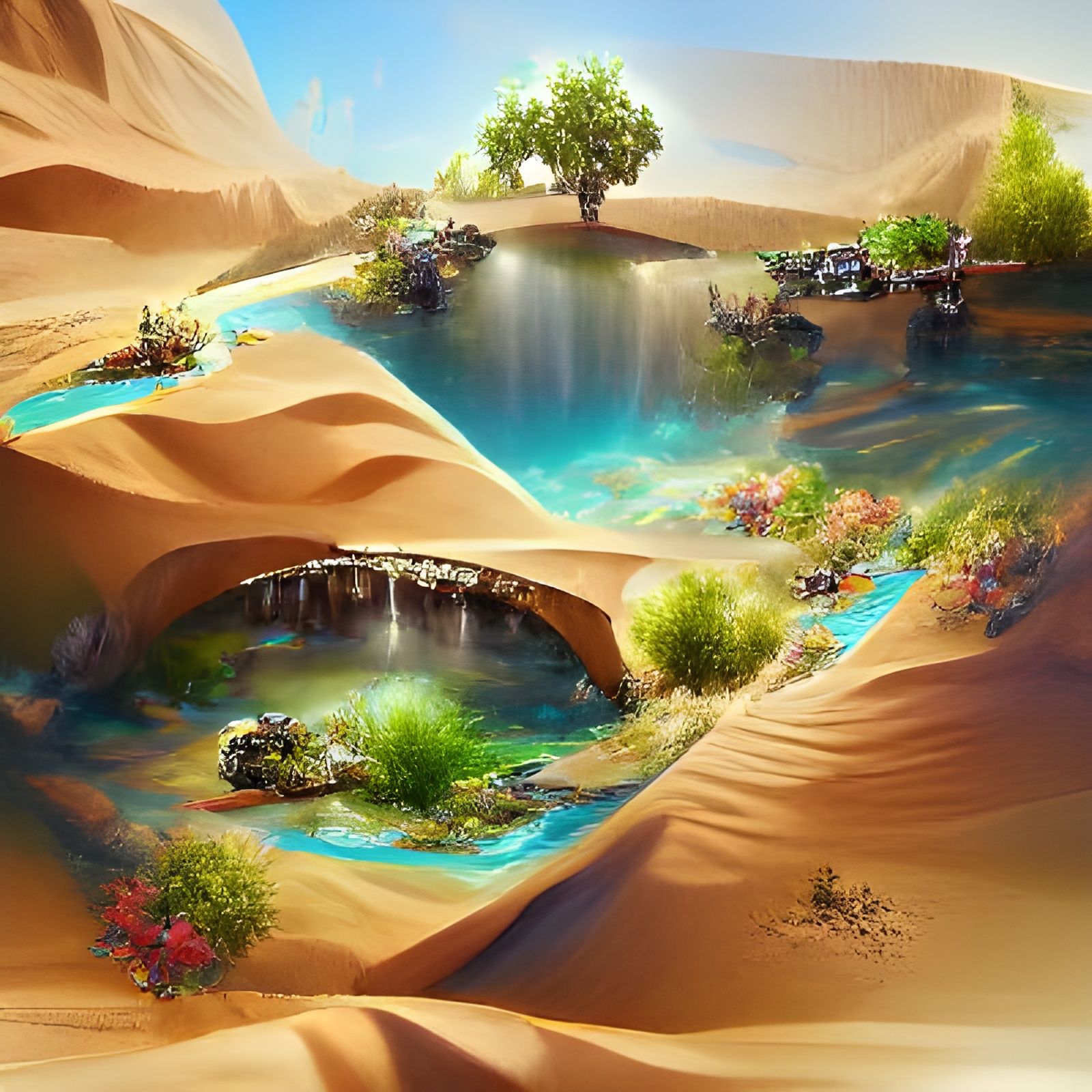 Breath of the Wild Desert Oasis in 8k