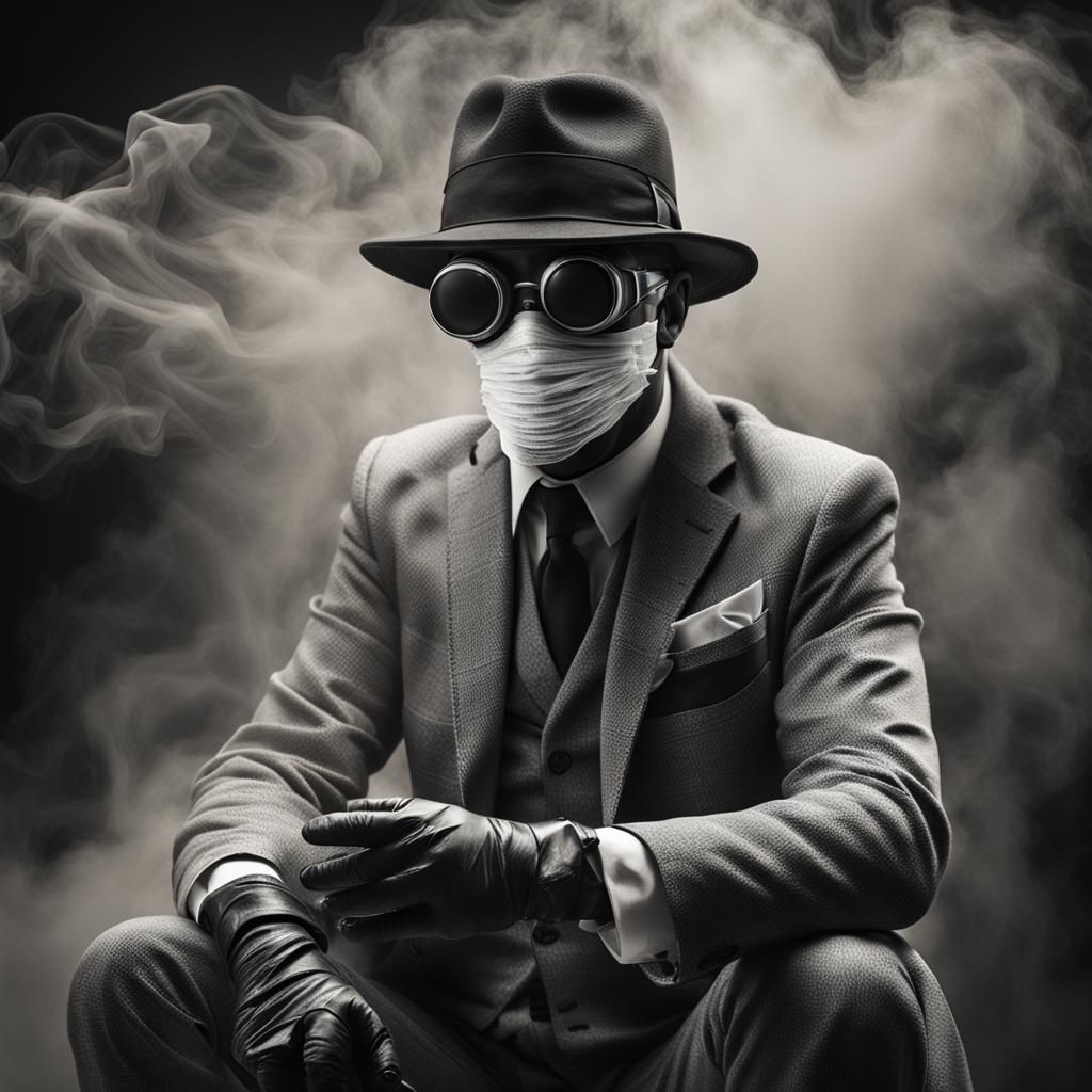 Invisible Man in Bandages: Hyper Photo Realistic Black & Whi...