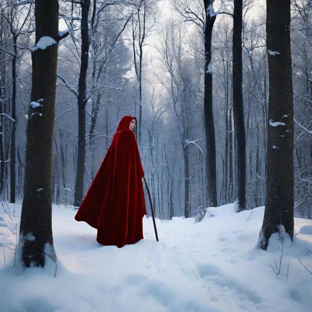 Christmas Girl as Grim Reaper in Dark Romantic Style