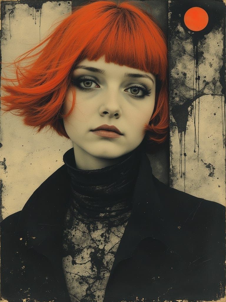 Gothic Portrait of a Melancholic Woman in Fantasy Style