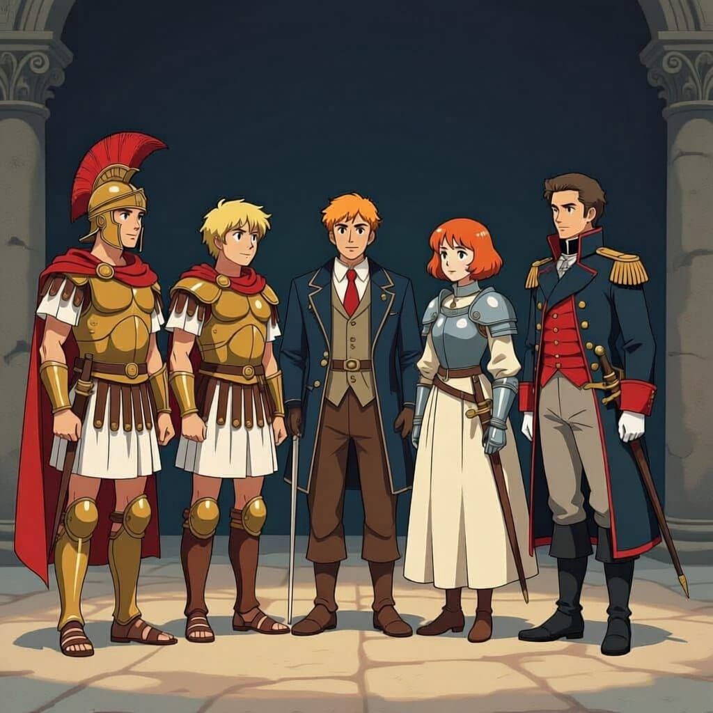 Historical Military Leaders Gathered On Stage