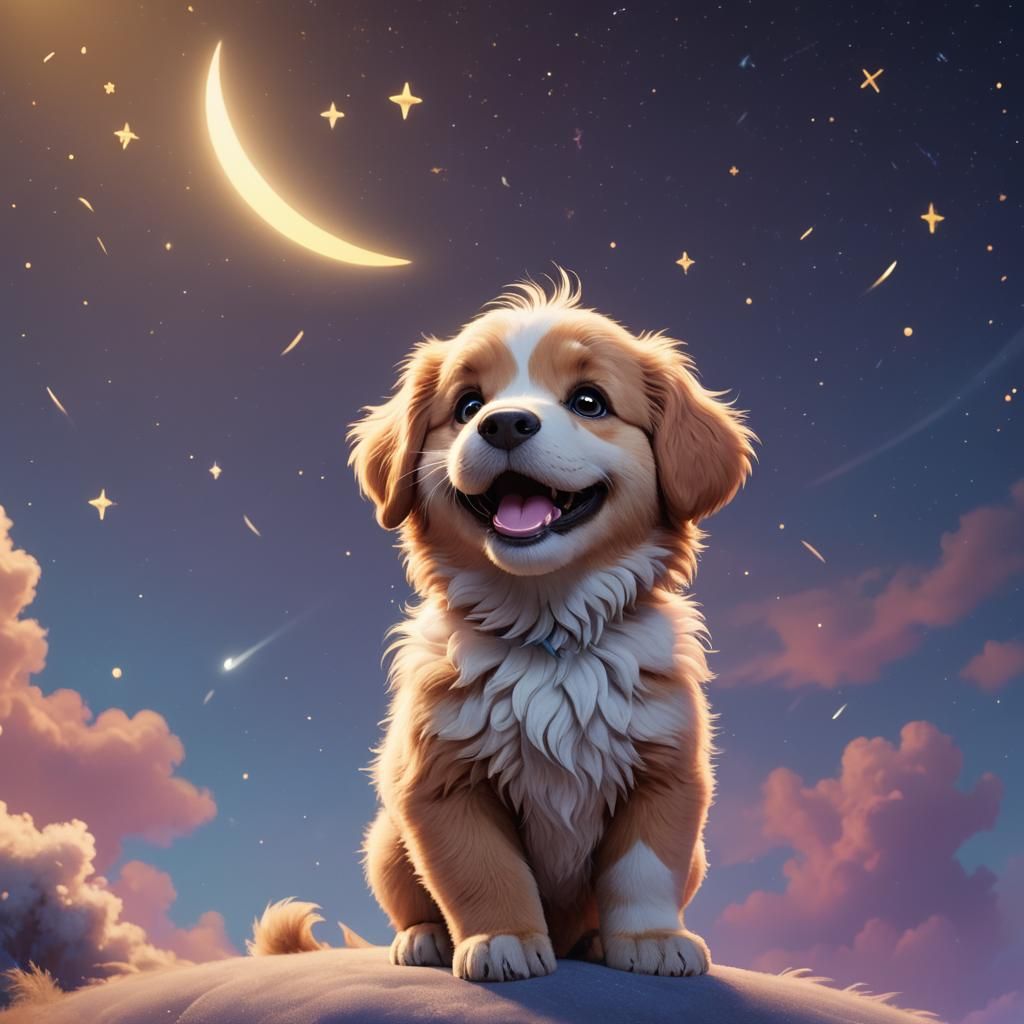 Puppy's Wish: Charming 3D Rendered Scene