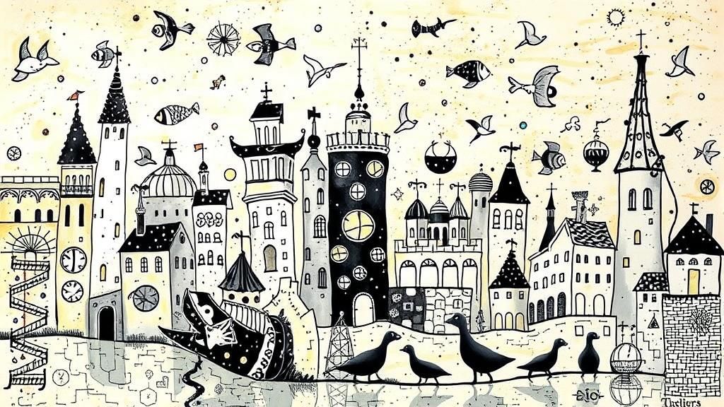 Angler Fish Oil Painting in Pop Surrealism Style