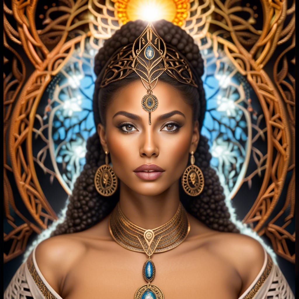 Kabbalistic Tree of Life Embodied by Woman