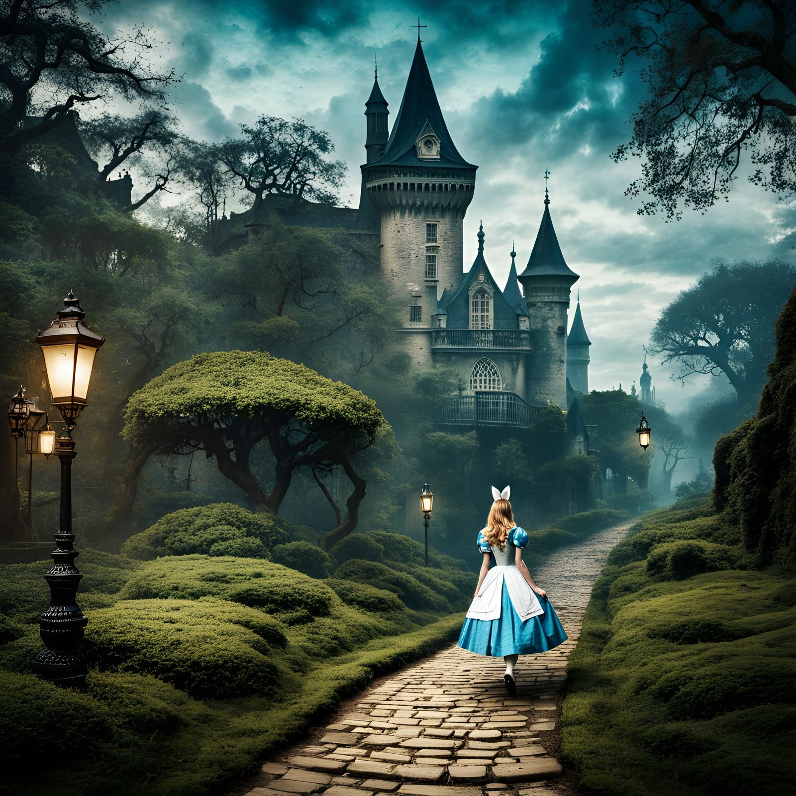 Grunge Alice in Wonderland Dreamscape