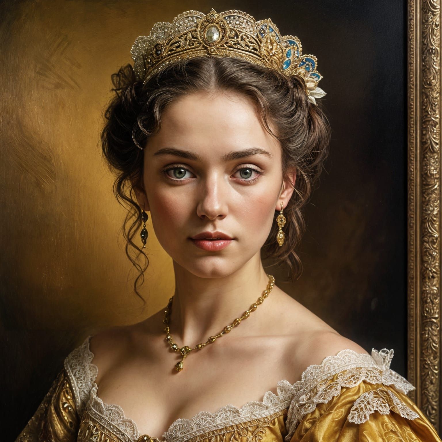 Elegant Victorian Lady in Oil