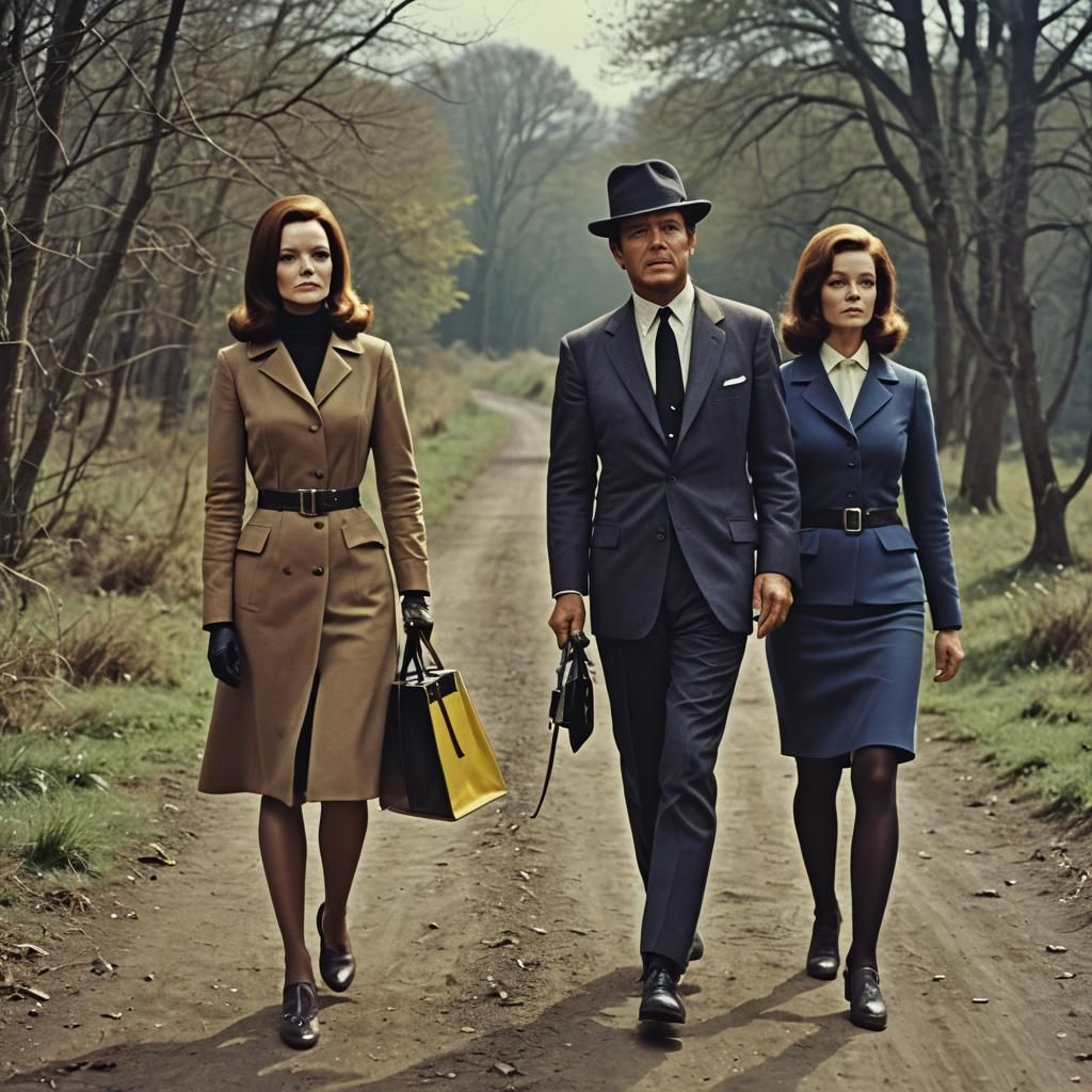 Cinematic Emma Peel and John Steed Film Still