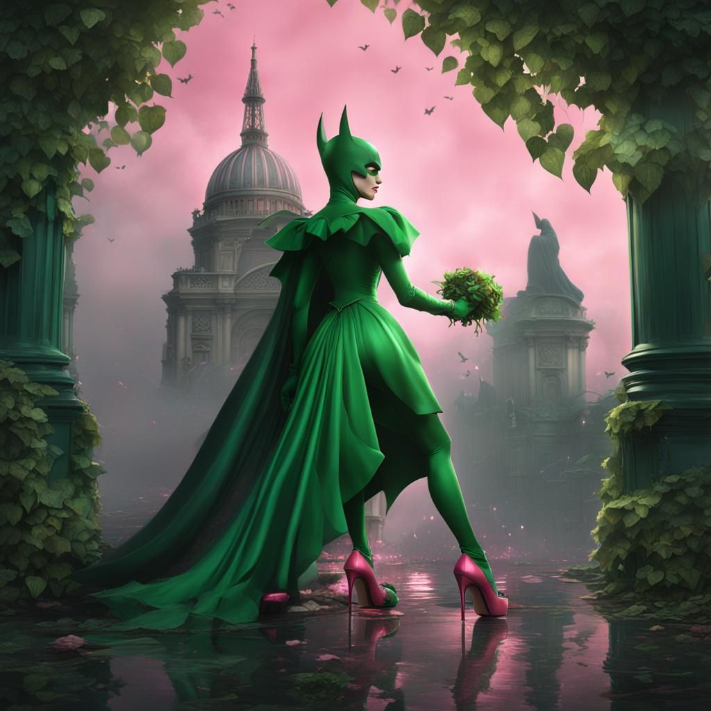 Poison Ivy and Batman in Paris: Fantasy Concept Art