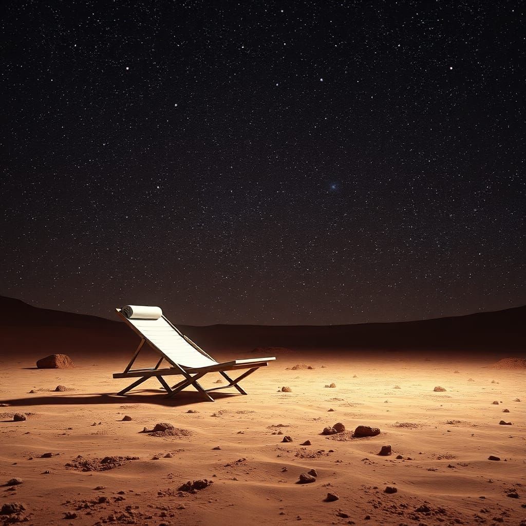 Beach Lounger on Mars in Ultra-Realistic Style