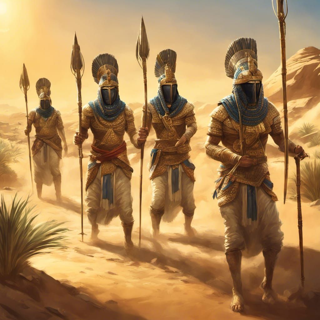 Egyptian Troops Patrolling the Nile in Hyperrealism