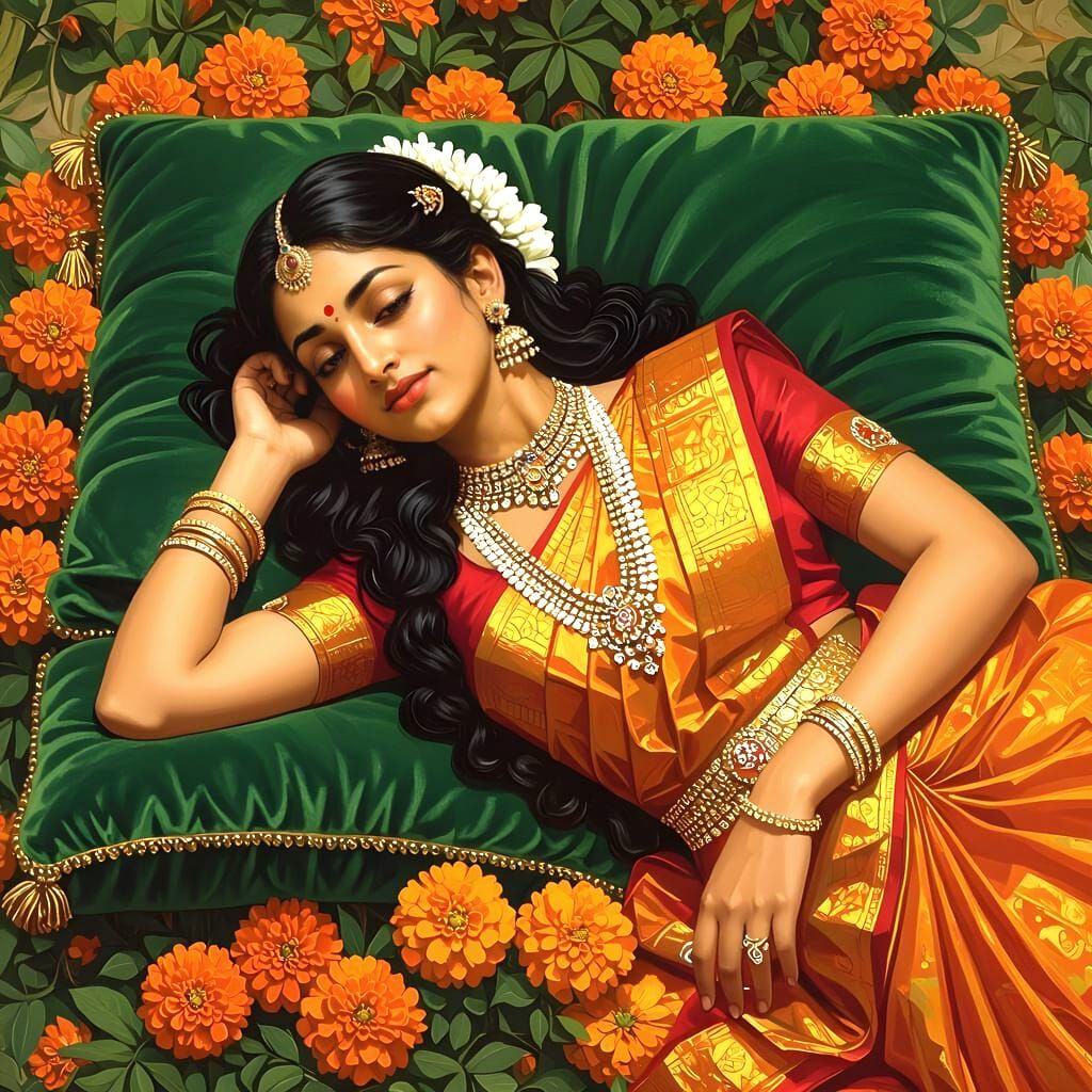 Parvati Lying Down: A Serene AI Interpretation