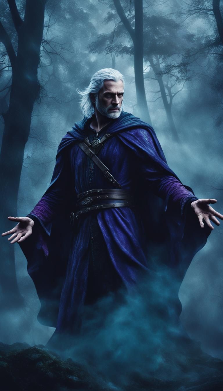 Mysterious Witcher Casts a Spell in Dark Forest