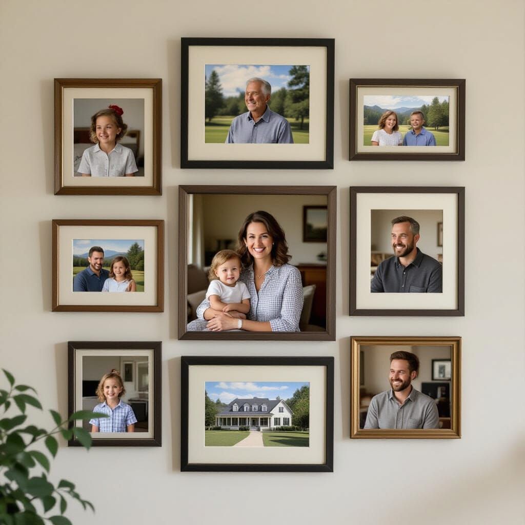 Heartwarming Family Photo Collage in Hyperrealistic Style