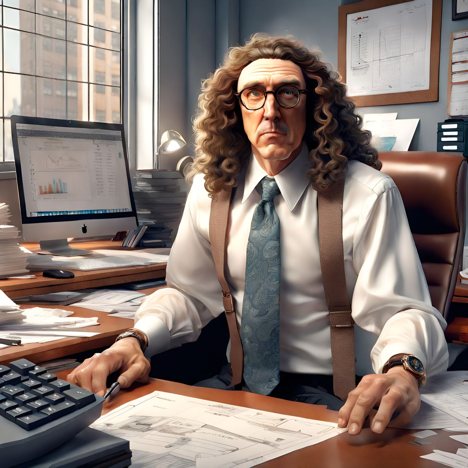 Weird Al as Accountant: Digital Art Portrait