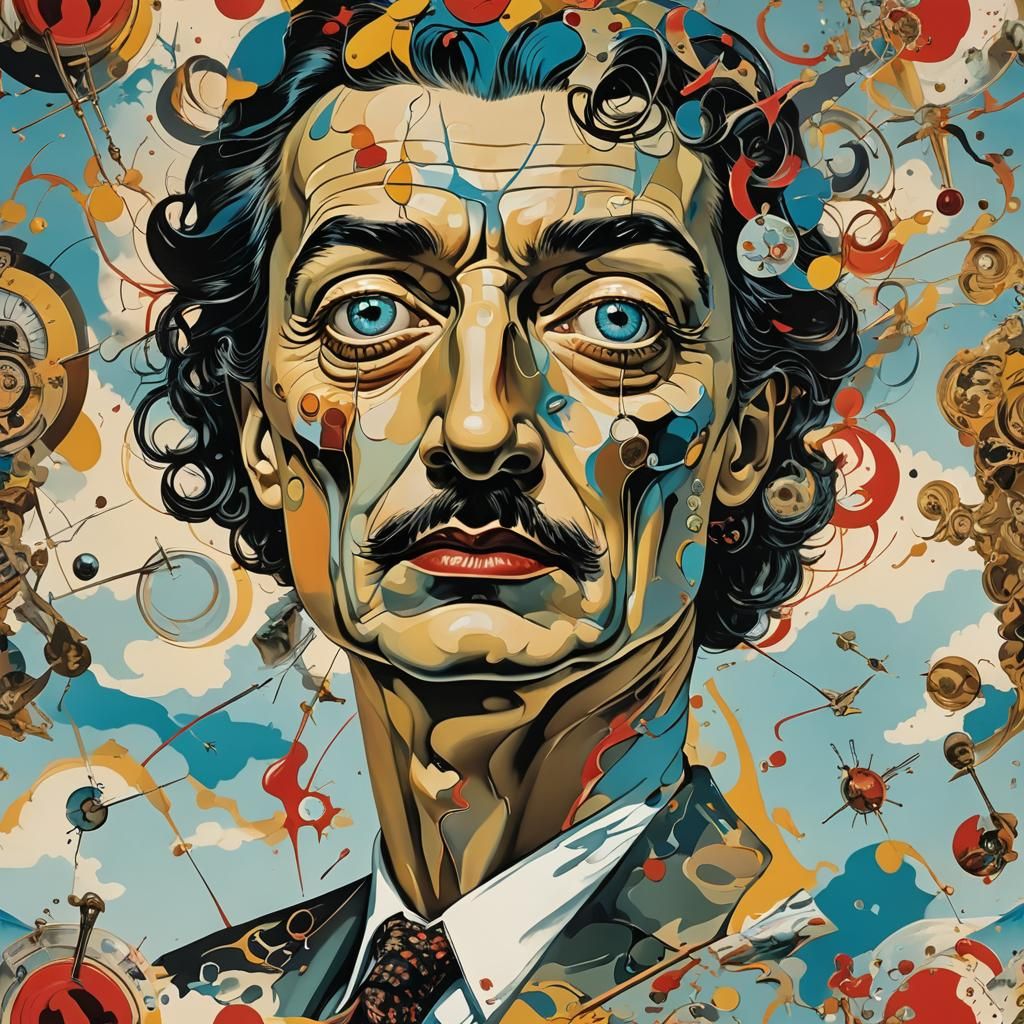 "The Persistence of Memory" by Salvador Dali in pop art style