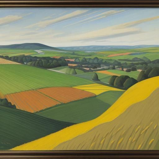 Neoplastic Landscape with Geometric Shapes and Primary Color...