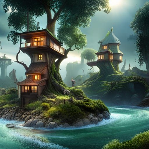 Elven tree house village