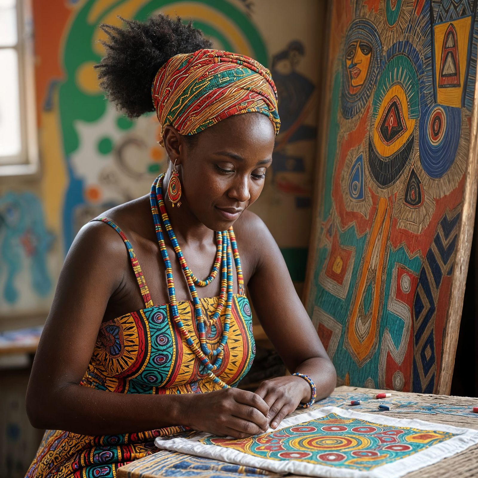 African Ndebele Artisan Unveils Her Masterpiece