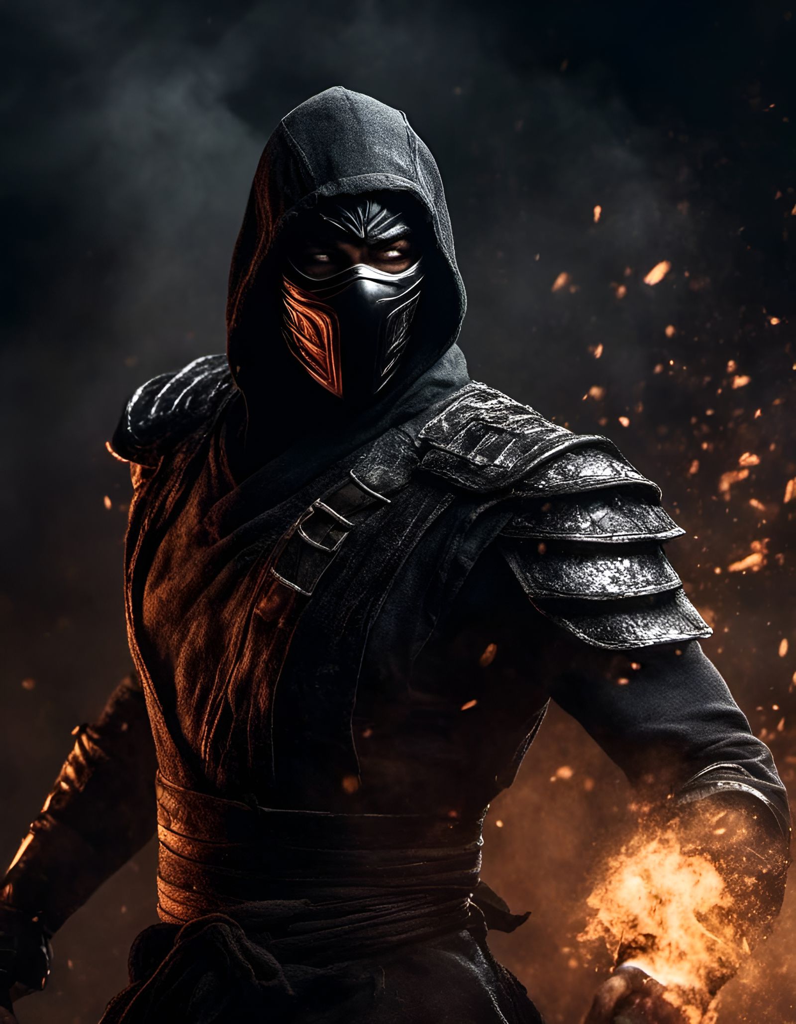 Noob Saibot in Mortal Kombat Style