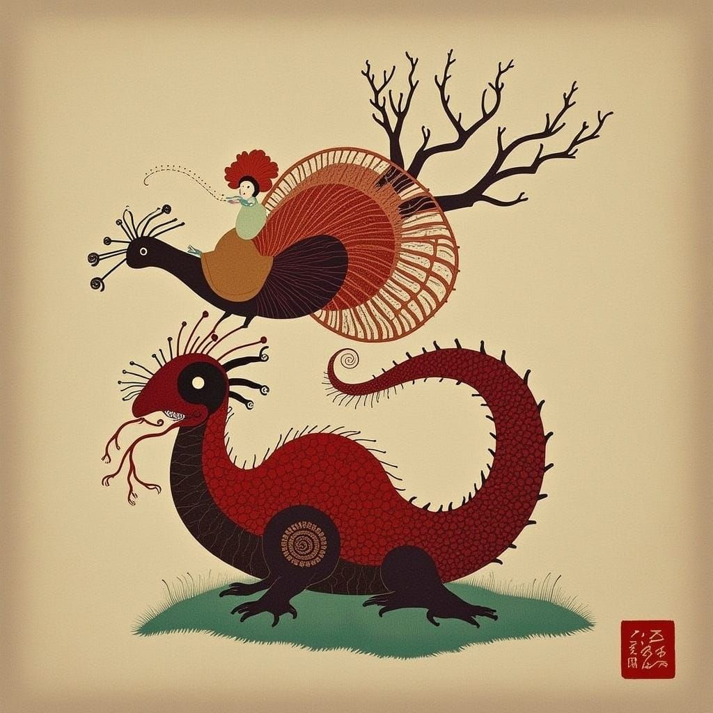 Ancient Chinese Dragon in Mystical Harmony