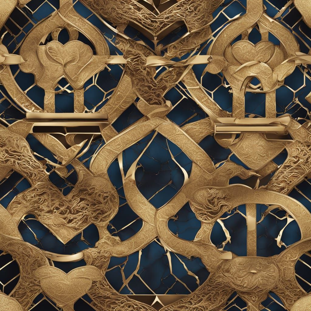 Golden Seams: A Kintsugi Heart in Japanese Style