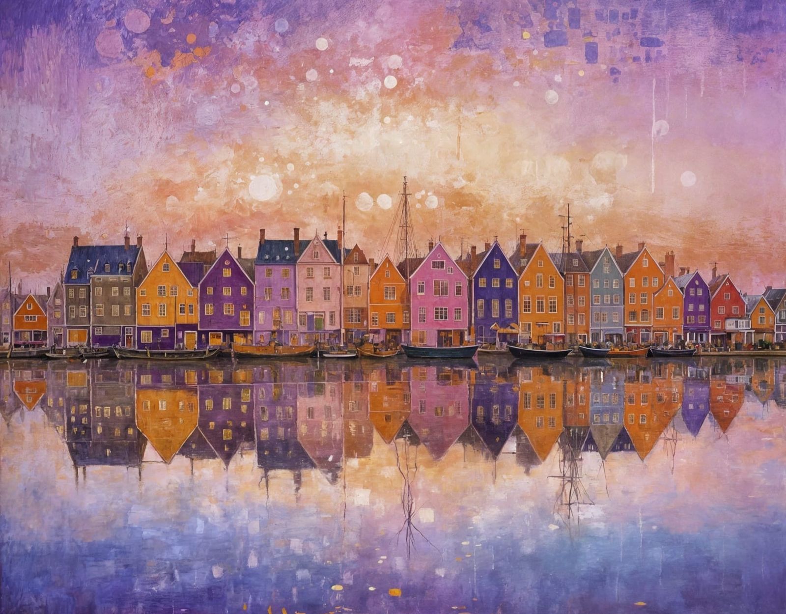 A purple fishing village