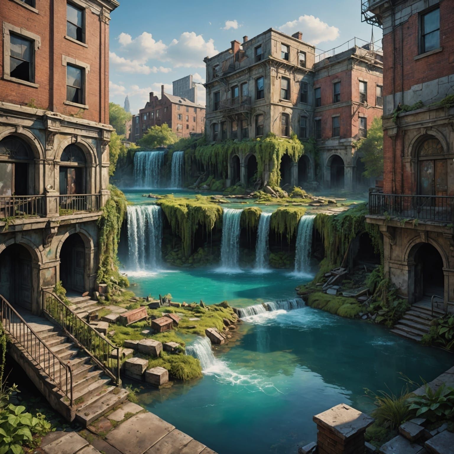 Reclaimed City: Chalk Art Waterfall Lagoon