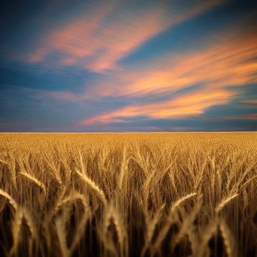Hyperrealistic Sunrise Over Wheat Field