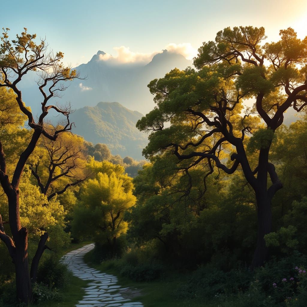 Balkan Peninsula Landscape in Golden Light