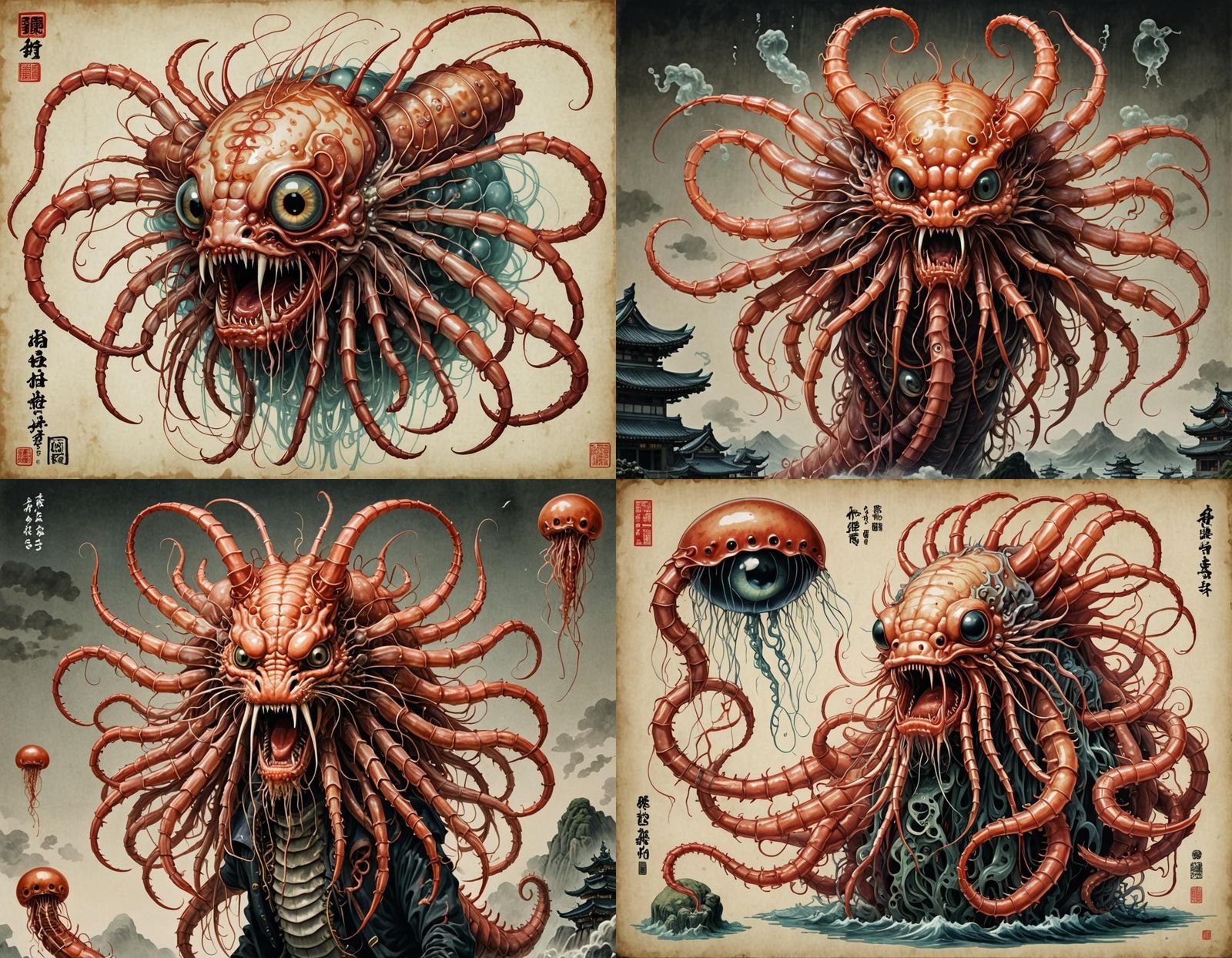 Mythical Hybrid Creature with Bizarre Anatomy