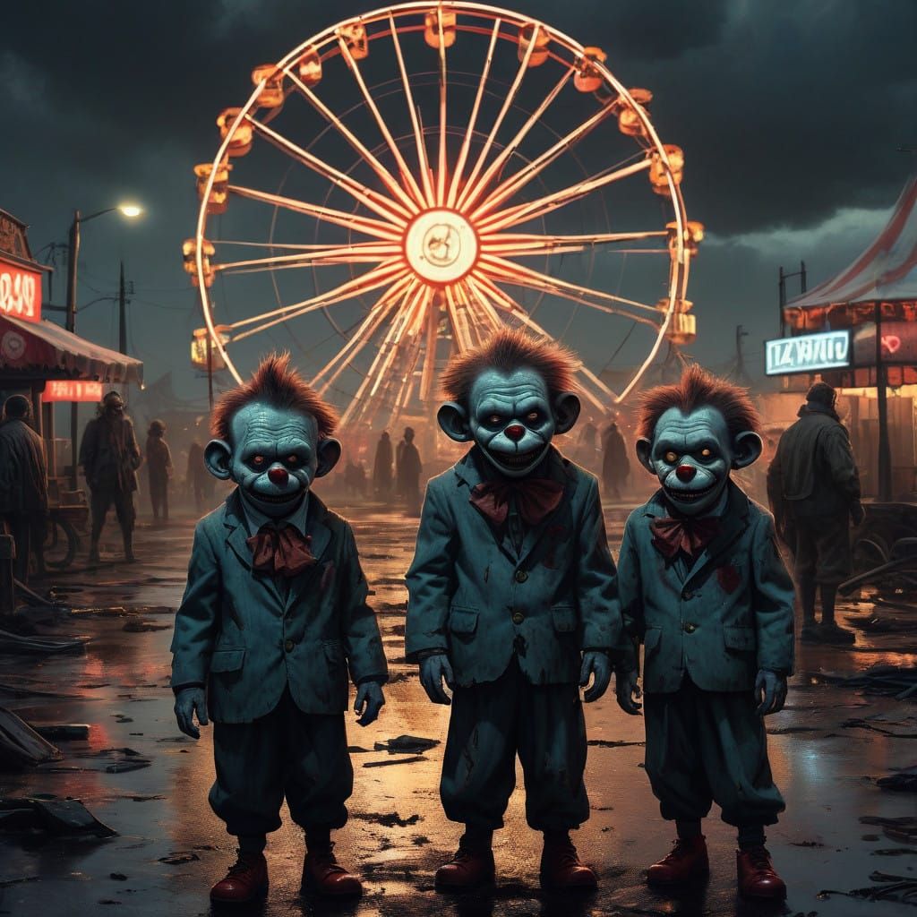Creepy Carnival Clowns Meet Zombie Monkeys in Post-Apocalypt...
