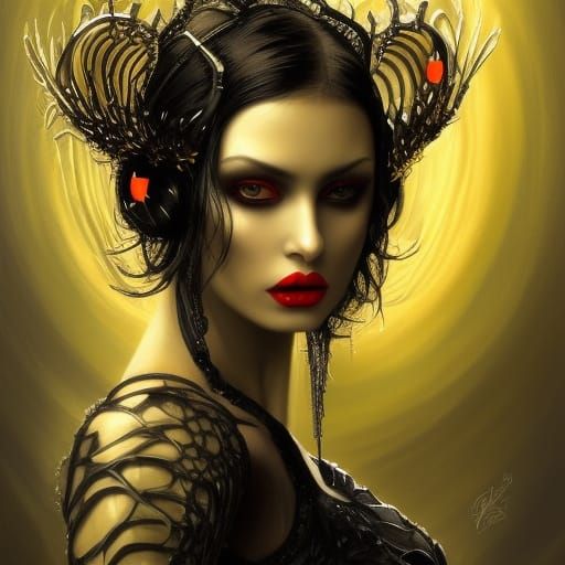 Gothic Dark Fantasy Bee Queen Concept Art